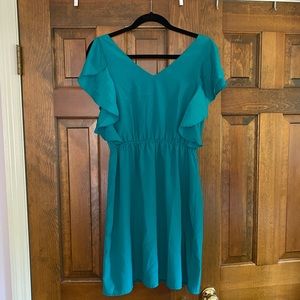 Annabella Flutter-Sleeve Cocktail Dress in Teal - Size M (EUC)